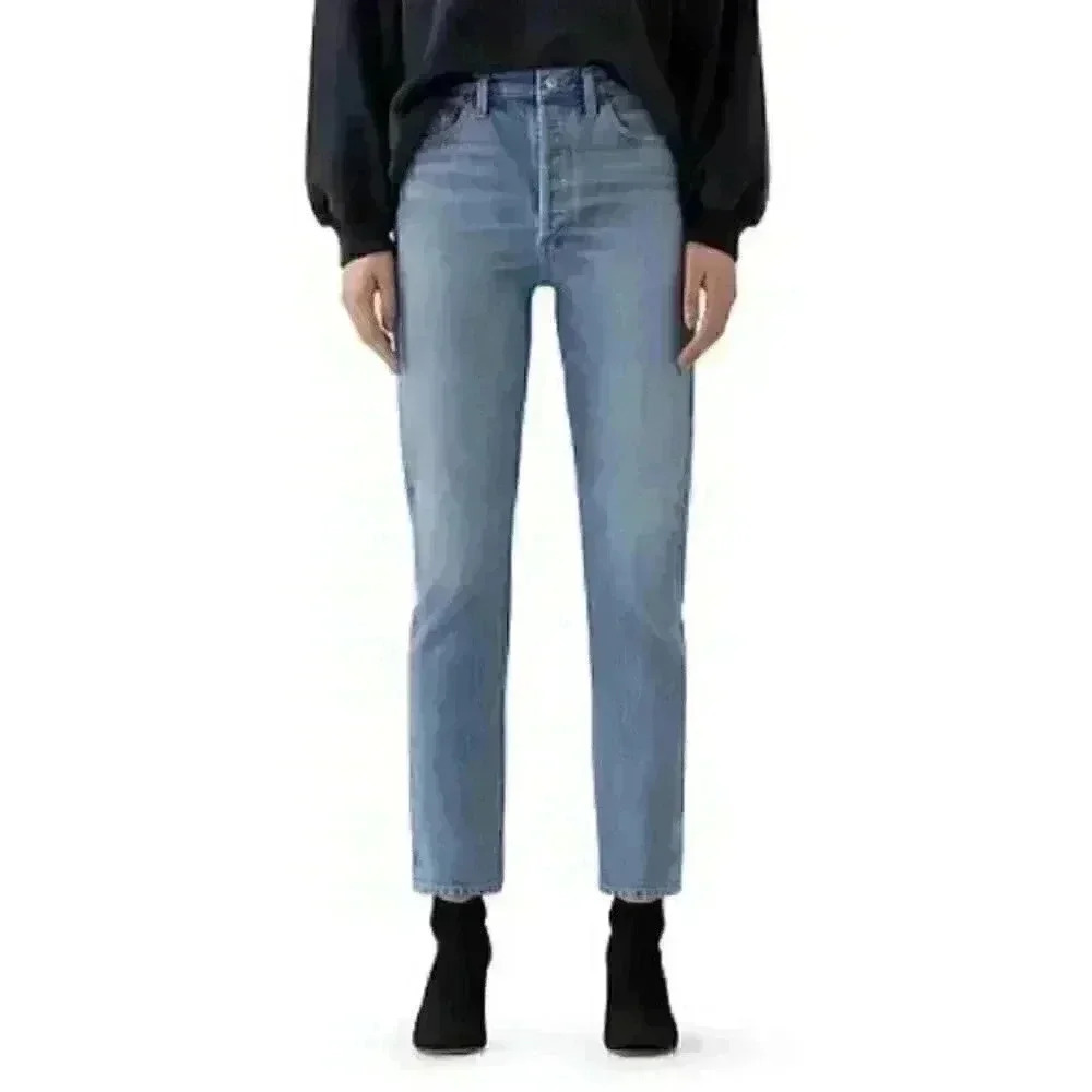 NWT Agolde Remy High Rise Straight Jeans Collision - Picture 10 of 10